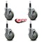 Service Caster 5'' Gray Poly Swivel 1'' Expanding Stem Caster Set with Brake, 4PK SCC-EX20S514-PPUB-TLB-1-4 - alternate 2